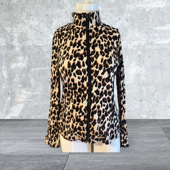 Jones New York Jackets & Blazers - JONES NEW YORK zip leopard print jacket. Size S. EUC